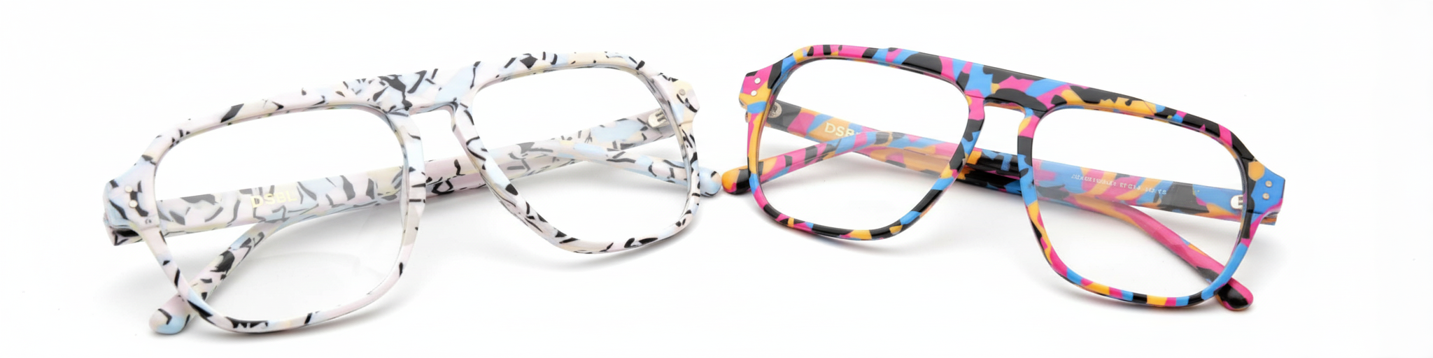 Enhanced Marble and Geometric Sunglasses